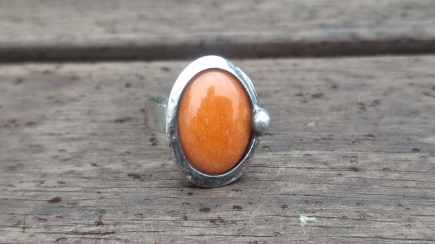 pierścionki - różne Pomarańczowy - pierścionek regulowany