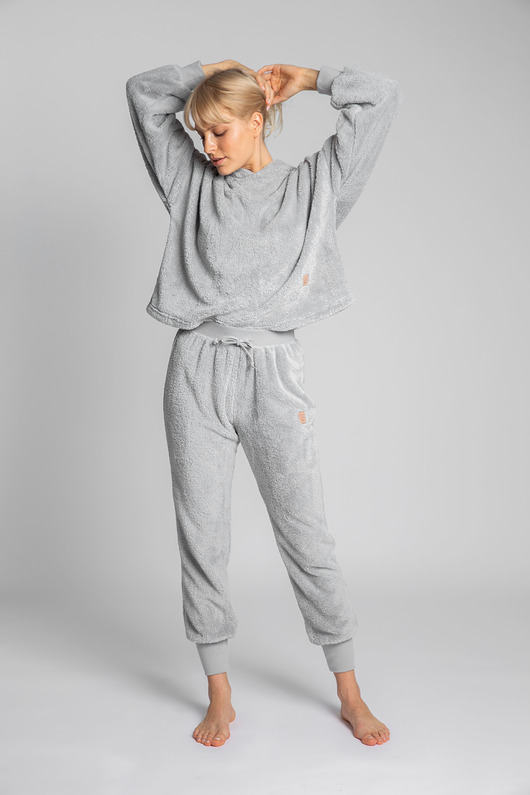 piżamy damskie Pluszowe spodnie-popielate(LA-004)