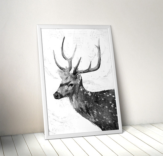 plakaty Plakat jeleń 50x70 cm  skandynawski styl