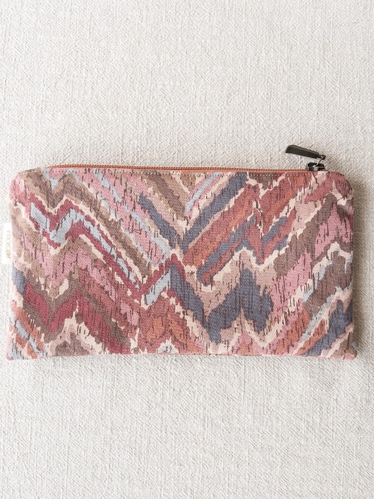 piórniki Mała lniano - bawełniana kosmetyczka / piórnik upcycling