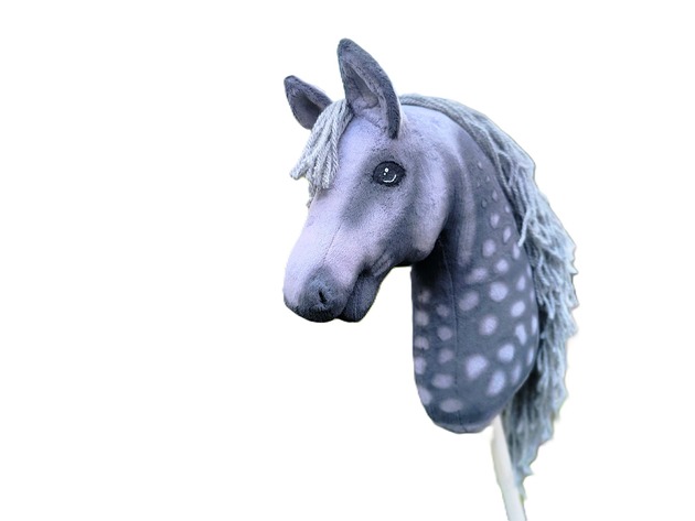 zabawki - inne Hobby horse A4 szary jabłkowity koń na kiju