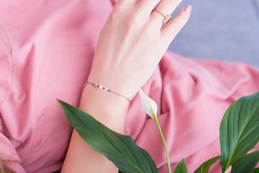 bransoletki z kamieni naturalnych Delikatna Bransoletka Zodiac Ryby Turkus Jadeit Opal Kamień Księżycowy