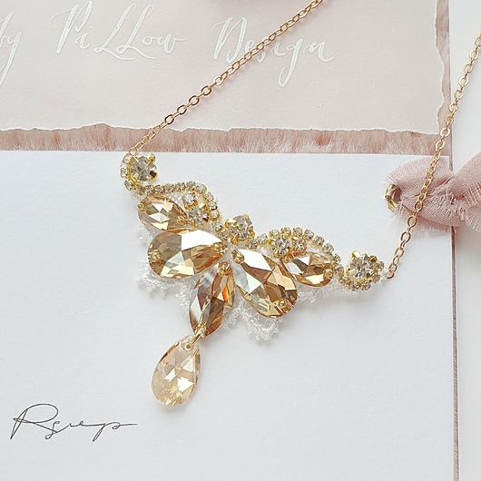 Biżuteria ślubna NASZYJNIK Perfect Glam Crystalized - Gold