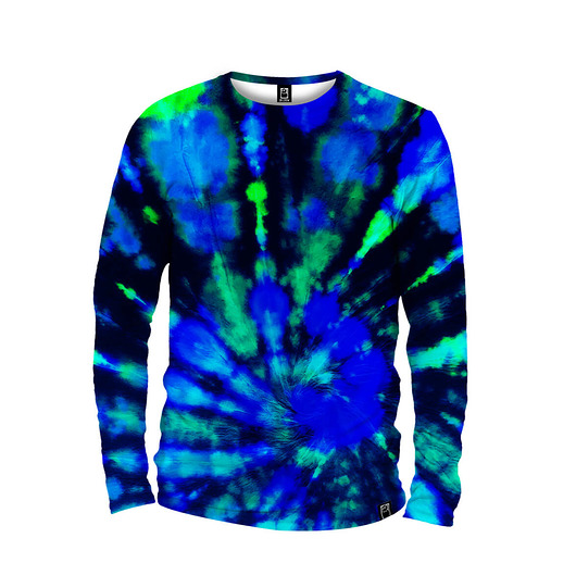 bluzy męskie Koszulka Longsleeve Męska DR.CROW Tie Die Blue