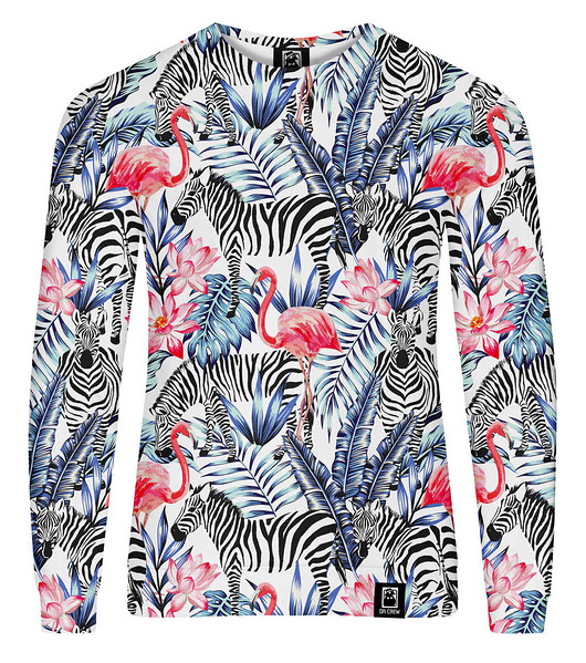 bluzy męskie Bluza Bez Kaptura Męska DR.CROW Flamingi