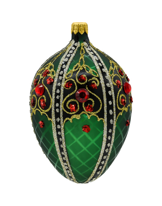 ozdoby choinkowe Bombka choinkowa: Ekskluzywne jajo Faberge w butelkowej zieleni