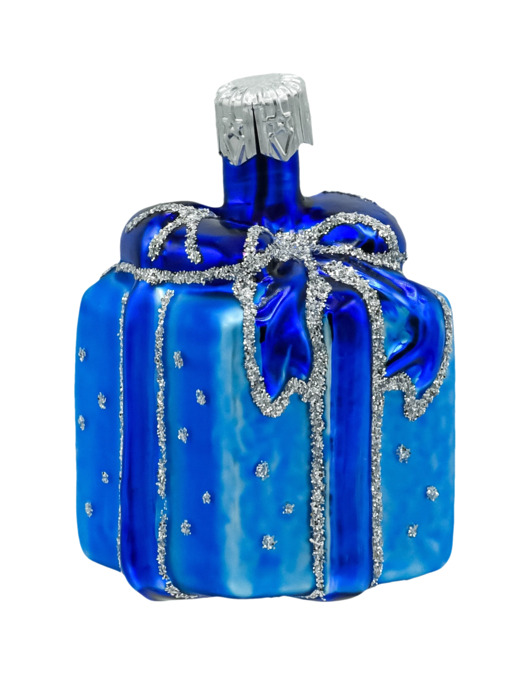 ozdoby choinkowe Bombka choinkowa: Prezent z kokardą: niebieski