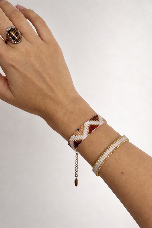 bransoletki ze szkła Zestaw bransoletek stal chirurgiczna szklane koraliki Toho