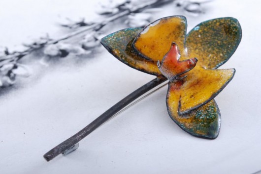 YELLOW ORCHID - broszka Dorota Oyrzanowska