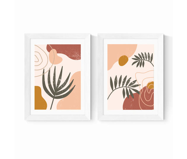 grafiki i ilustracje DWA PLAKATY abstrakcyjne boho