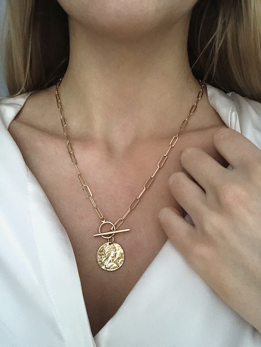 złote naszyjniki Złoty Łańcuszek z medalionem