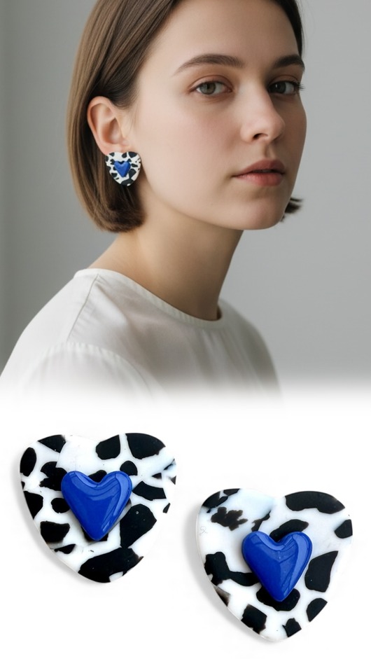 kolczyki z masy plastycznej Kolczyki Serduszka