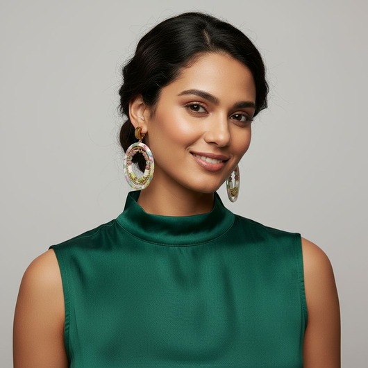 kolczyki z kamieniami Kolczyki Wianki circle  (spring)