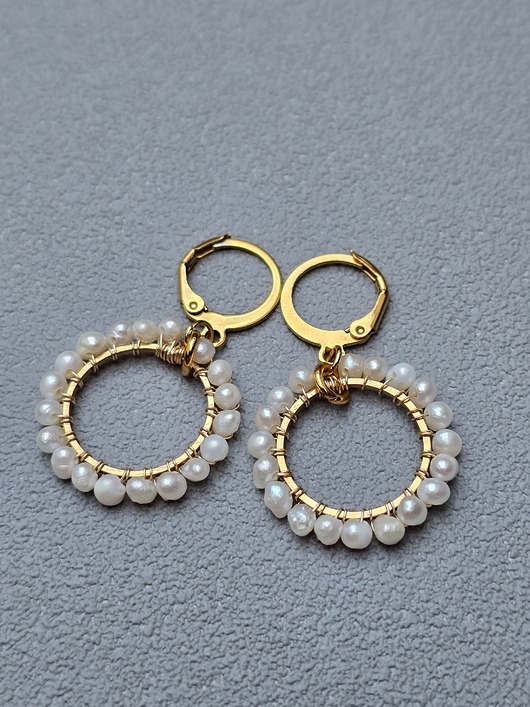 kolczyki pozłacane Kolczyki pozłacane Perełkowe Koła