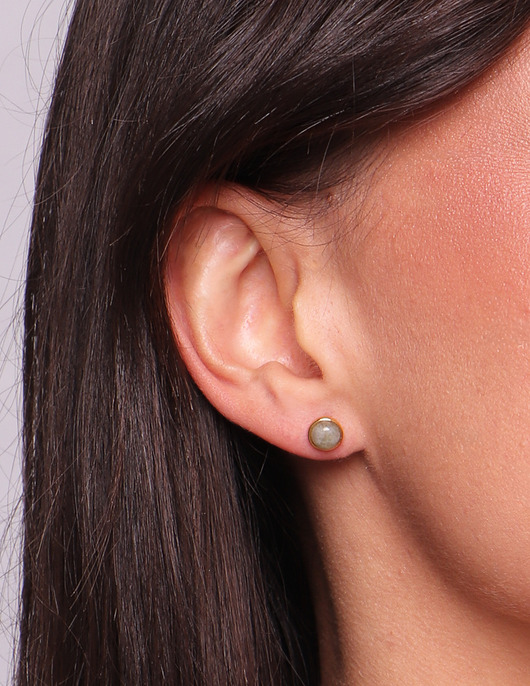 kolczyki pozłacane Kolczyki pozłacane sztyfty - labradoryt