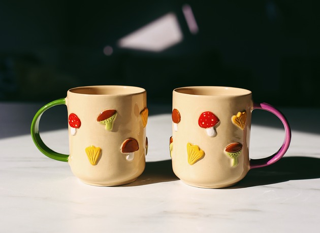 kubki Ceramiczny kubek w grzybki 300 ml