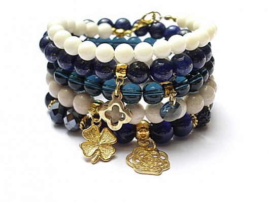 Ivory and dark blue - set KiKa pracownia