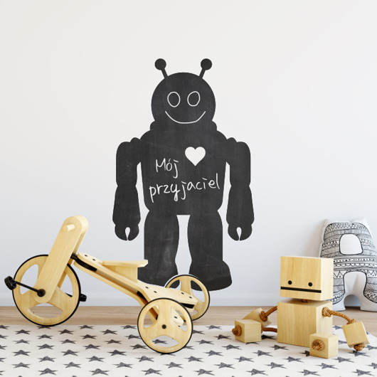 naklejki ścienne do pokoju dziecka ROBOT naklejka tablicowa, folia kredowa