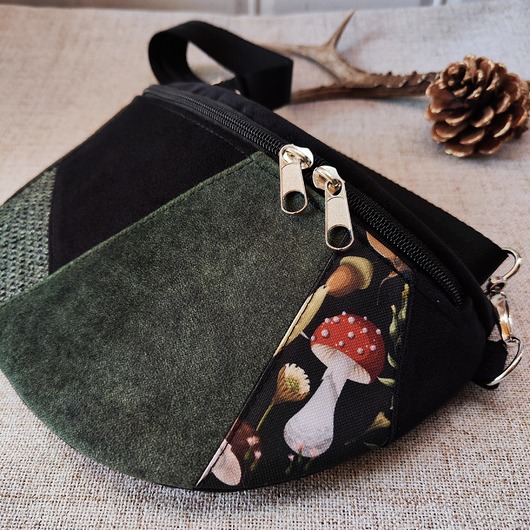 saszetka nerka Nerka półksiężyc muchomorek patchwork