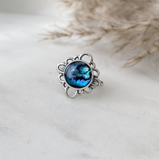 pierścionki srebrne Srebrny pierścionek - W głębi oceanu