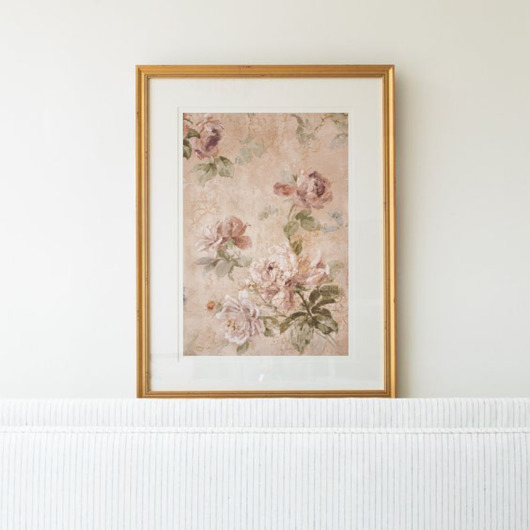 plakaty PLAKAT vintage Kwiaty grafika beżowy