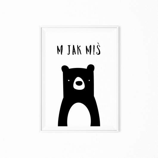 Plakat dla dzieci M jak miś myscandi