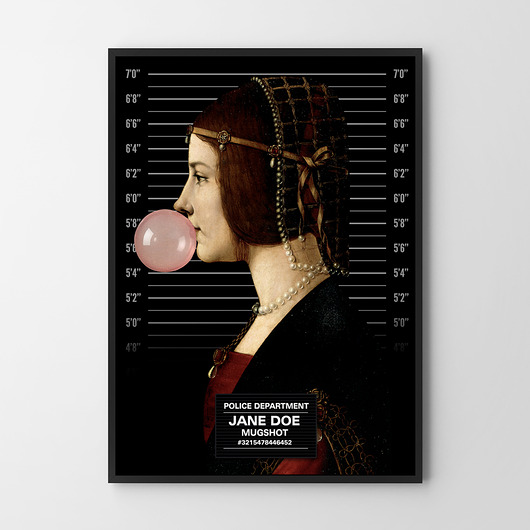 plakaty Plakat Portret z gumą z profilu Jane Doe