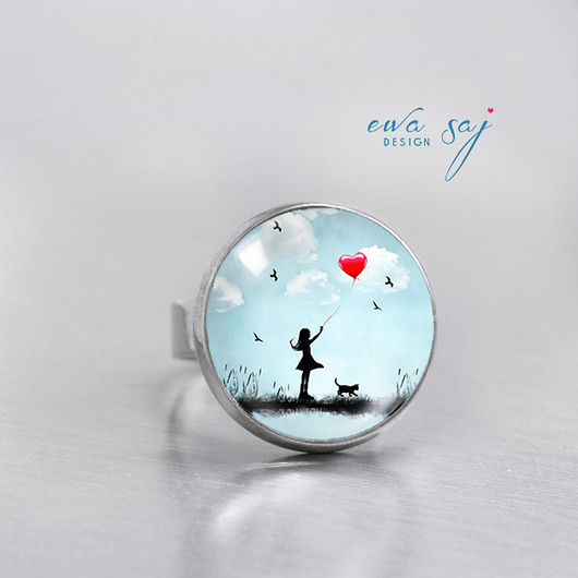 pierścionki srebrne Star Girl Love Obłoki, pierścionek 20 mm