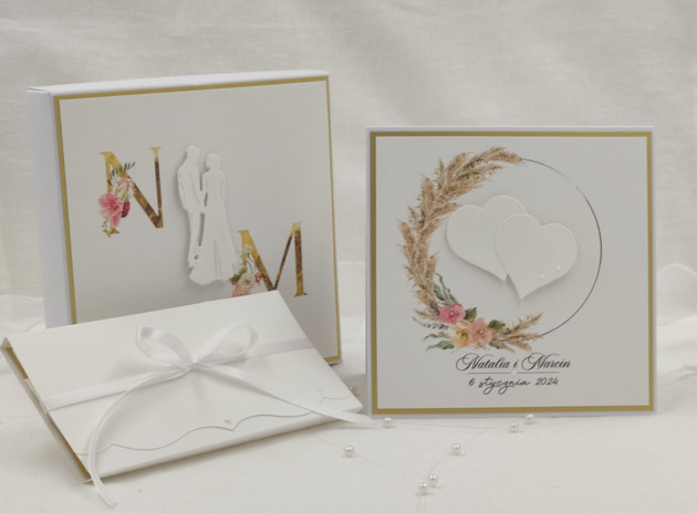 zaproszenia i kartki na ślub Pudełko na pieniądze dla młodej pary, WB 3