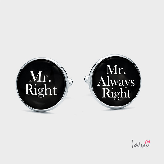 Ślubne spinki do mankietów MR. RIGHT laluv