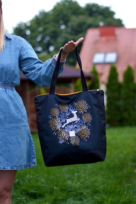 torby na ramię Torba shopper na zakupy wodoodporna shopperka jeleń