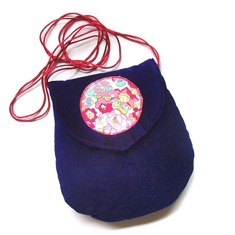 torebka mini - kwiatowo w granacie - elfagado