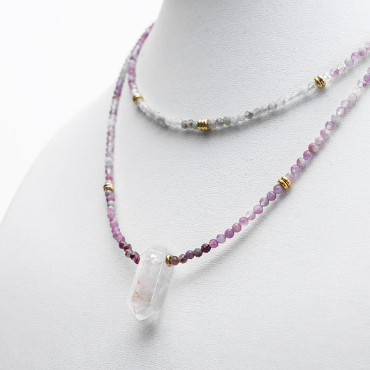 naszyjniki - inne Naszyjnik z Turmalinami i Kwarcem