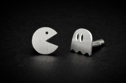 Srebrne spinki do mankietów PACMAN FeinFein