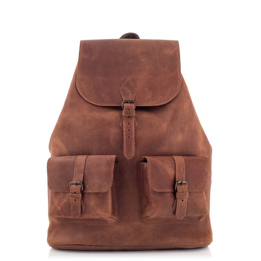 plecaki Brąz Nevada Plecak Skóra Naturalna Vintage Belveder Outlander Z72