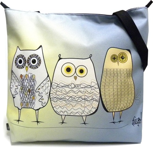 Duża torba na zamek z autorskim motywem:) Gaul Designs