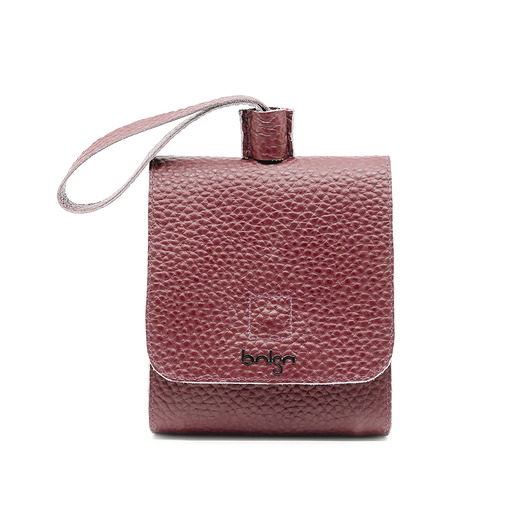 torebki mini Torebka skórzana bordowa Ines marki Bolsa