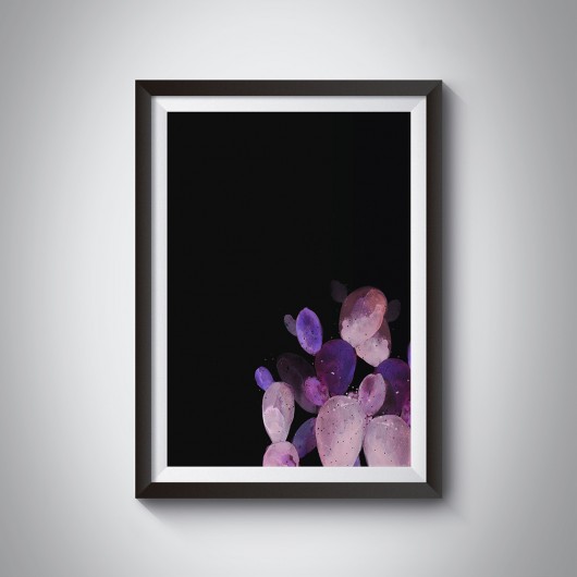 AKWARELOWE KAKTUSY FIOLETOWE 006 50X70CM ILOBAHIE