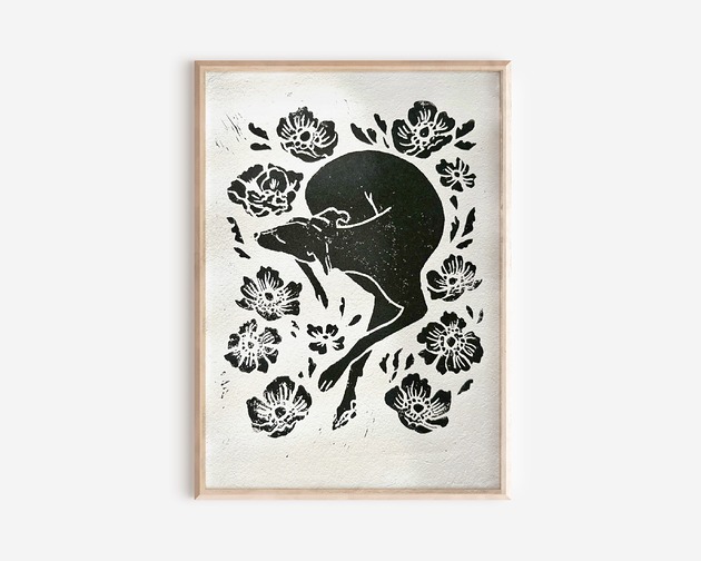 grafiki i ilustracje Linoryt -  Chart w kwiatkach