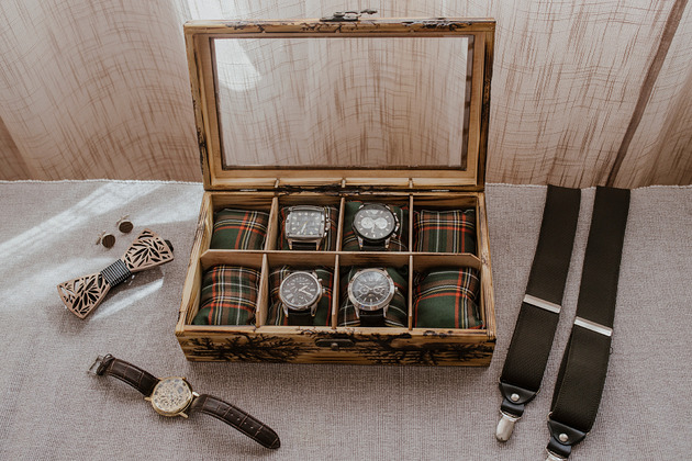 pojemniki na biżuterię Drewniane pudełko na zegarki