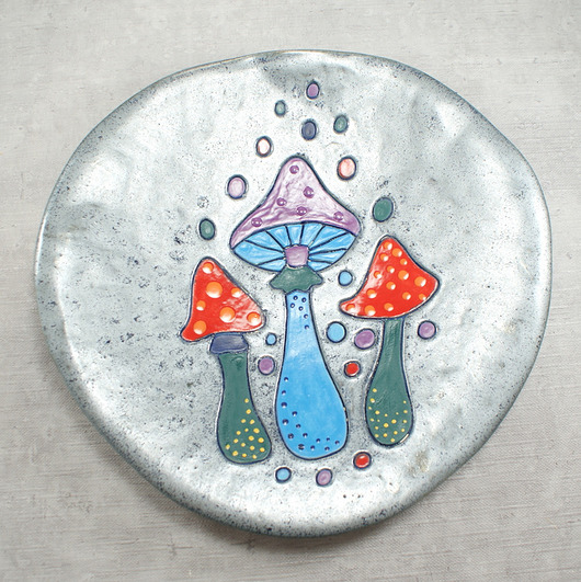 Ceramiczna patera z grzybkami AKoArt Ceramika
