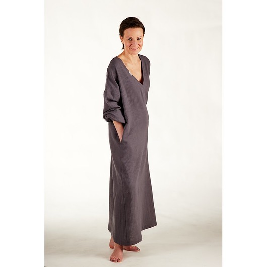 piżamy damskie Damska koszula nocna - ciemny szary