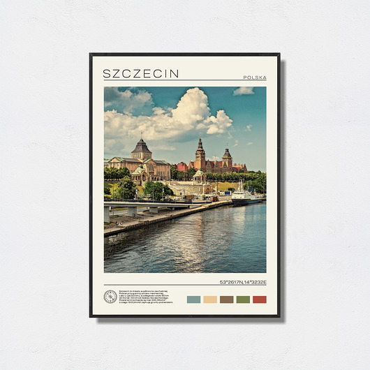 plakaty Szczecin plakat w stylu retro