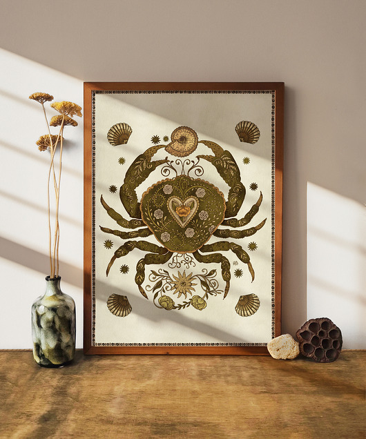 plakaty Krab, plakat morze, ocean, dekoracja domu