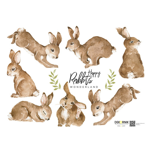 naklejki ścienne do pokoju dziecka Naklejki króliczki Happy Rabbits Wonderland