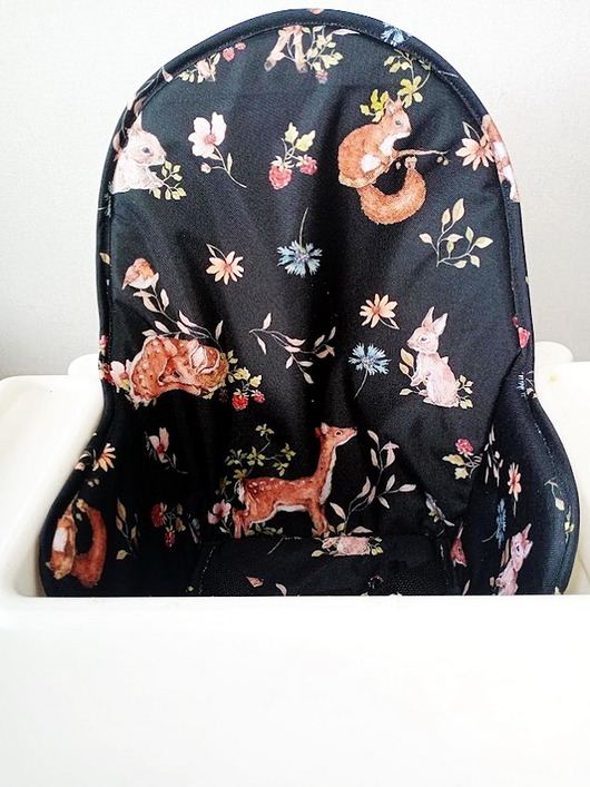 poduszki do pokoju dziecka Wkładka do krzesełka Ikea-różowe leśne zwierzątka