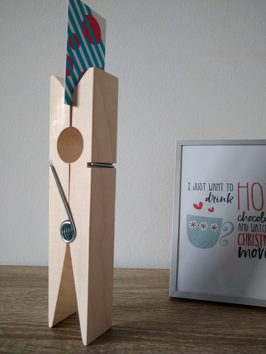 dodatki - różne Duży drewniany clothespin