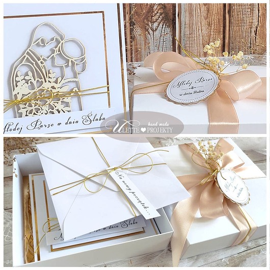 kartki scrapbooking Prezent na ślub kartka w pudełku na slub /koperta ślubna na pieniądze