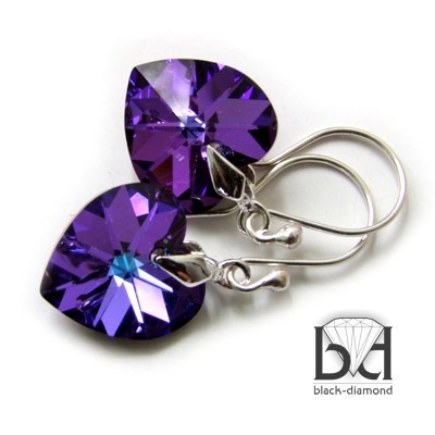 Serca kryształ Swarovski Black Diamond