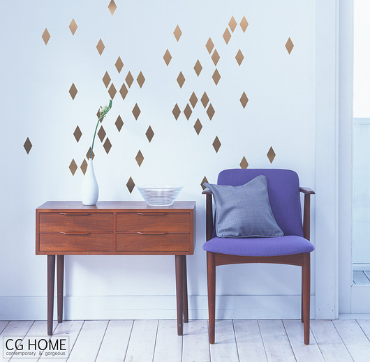 naklejki ścienne do pokoju dziecka harlequin ROMBY miedziane kolorowe 90 naklejek